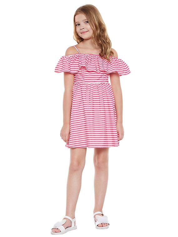pink polyester frock - 15260643 - Standard Image - 3