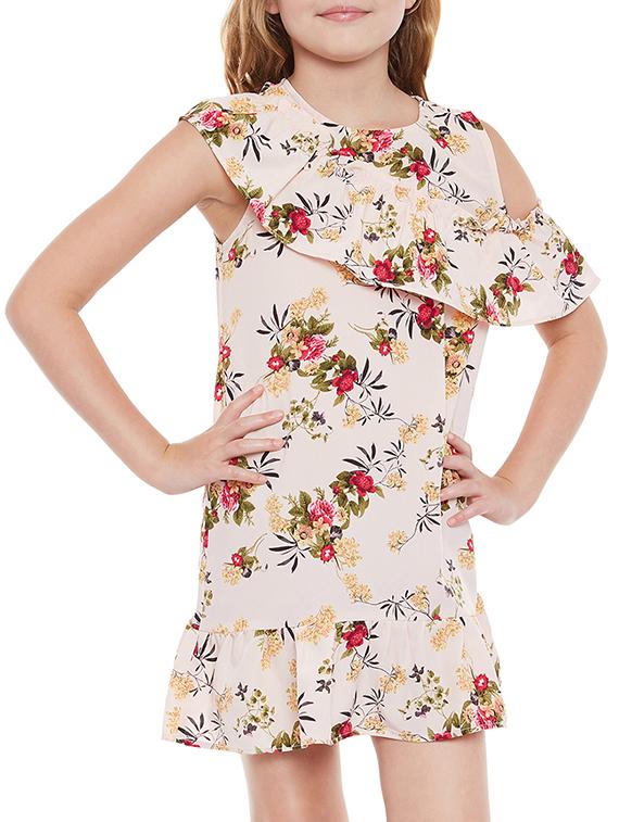 orange polyester frock - 15260656 -  Zoom Image - 0