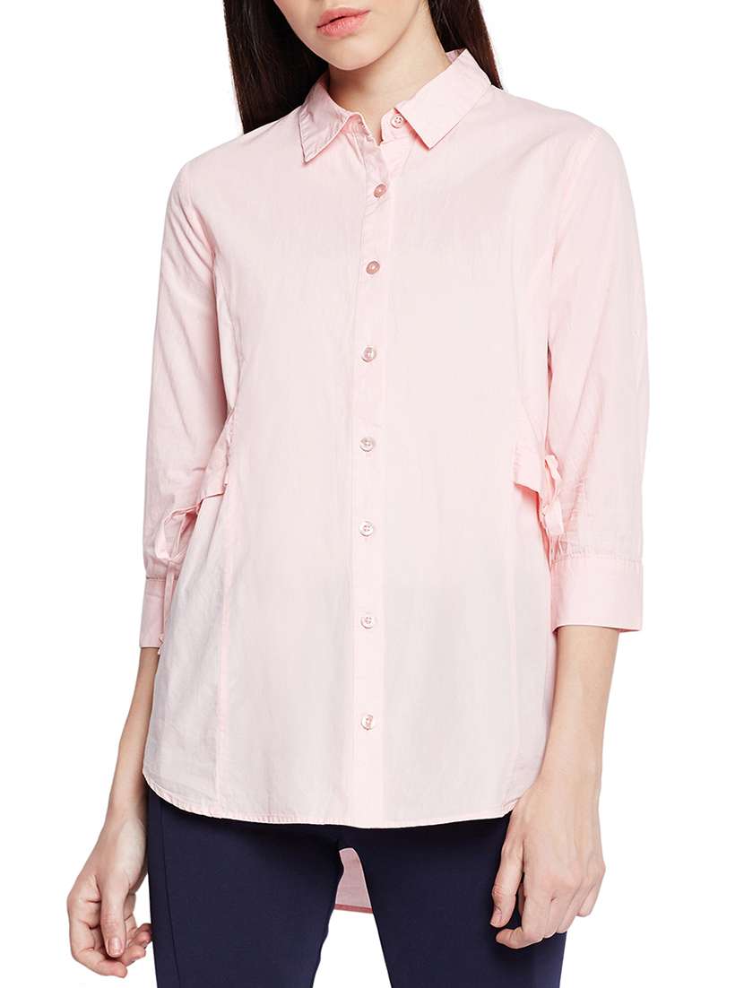 solid pink cotton shirt