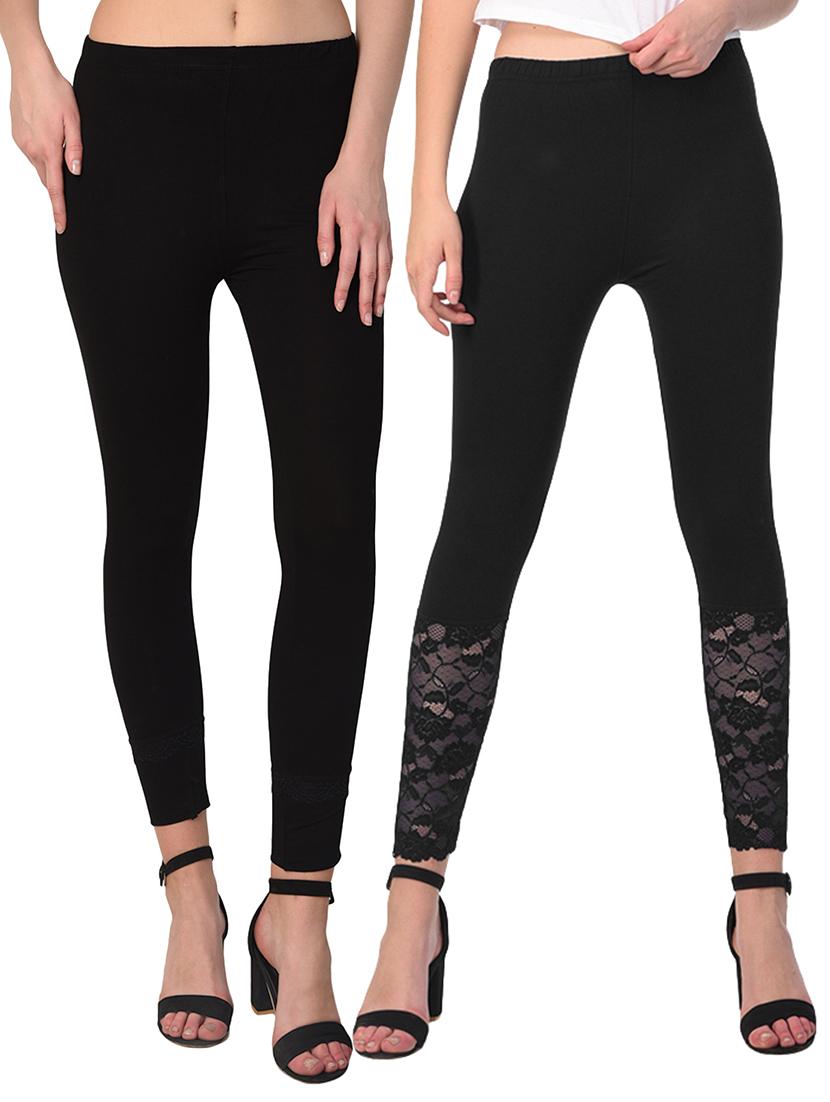 set of 2 multicolored solid leggings - 15260908 - Zoom Image - 0