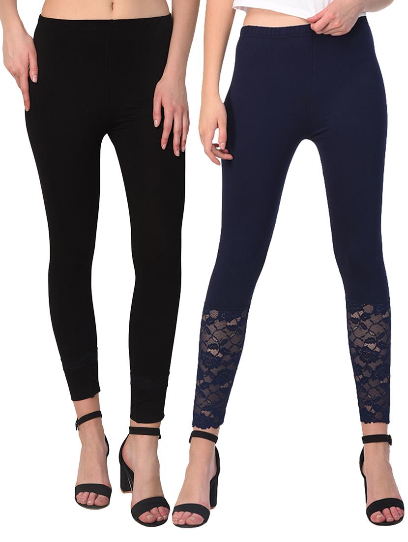 set of 2 multicolored solid leggings - 15260909 -  Zoom Image - 0