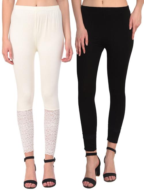 set of 2 multicolored solid leggings - 15260910 - Standard Image - 0