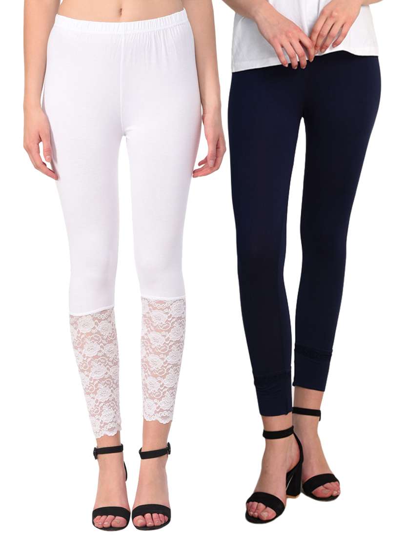 set of 2 multicolored solid leggings - 15260915 - Zoom Image - 0