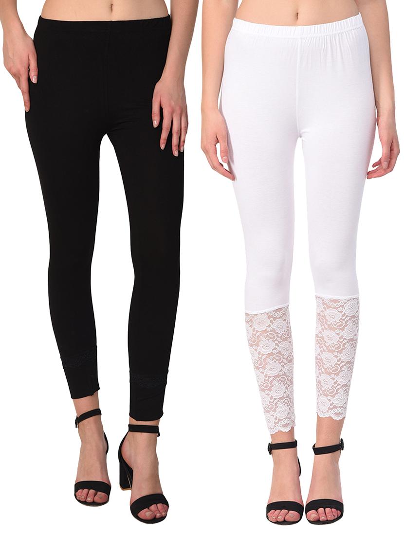 set of 2 multicolored solid leggings - 15260916 - Zoom Image - 0