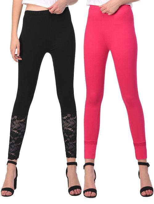 set of 2 multicolored solid leggings - 15260917 - Standard Image - 0