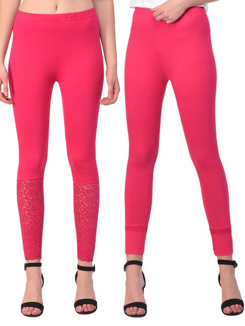 set of 2 pink solid leggings - 15260922 -  Standard Image - 0