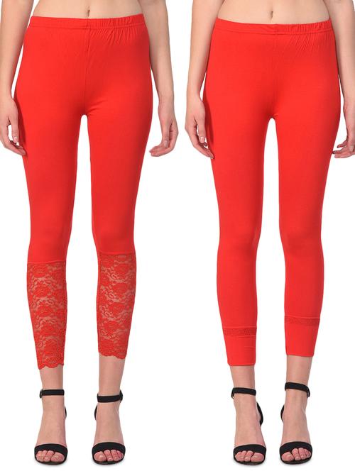 set of 2 red solid legging - 15260936 -  Standard Image - 0
