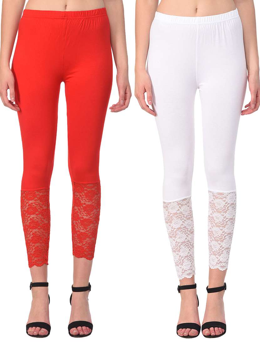 set of 2 multicolored solid legging - 15260939 -  Zoom Image - 0