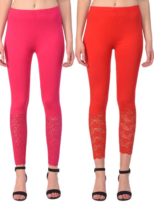 set of 2 multicolored solid leggings - 15260944 - Standard Image - 0