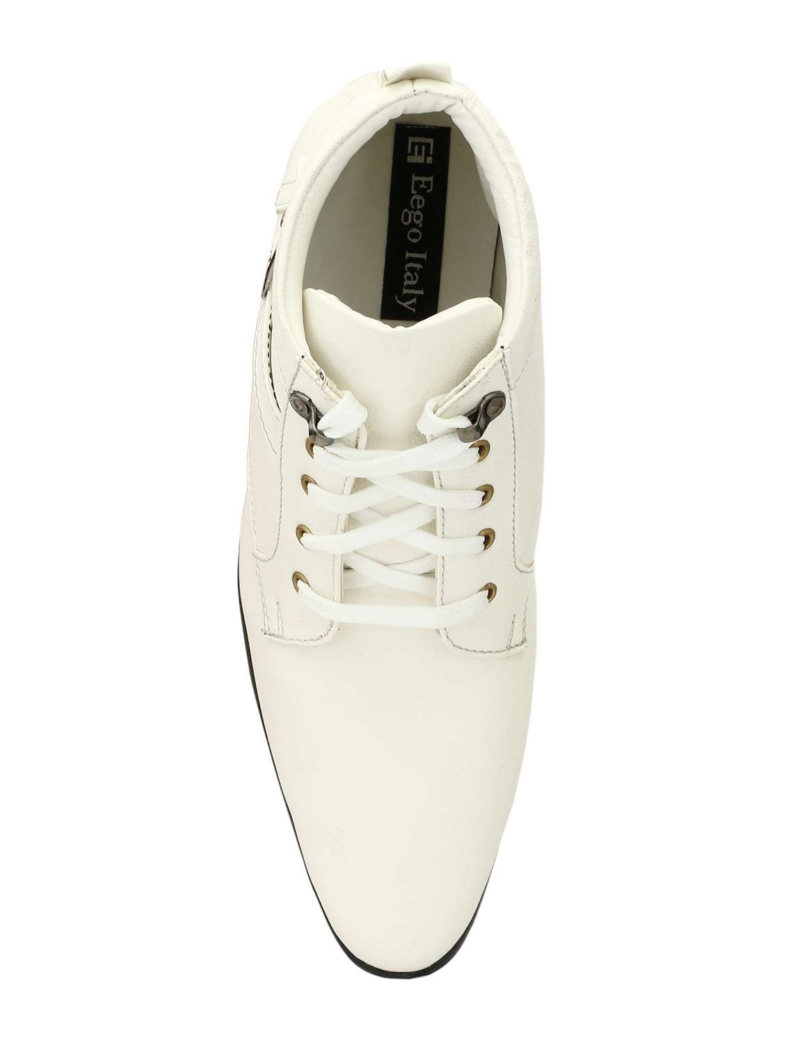 white leatherette lace-up derby - 15260961 - Standard Image - 3