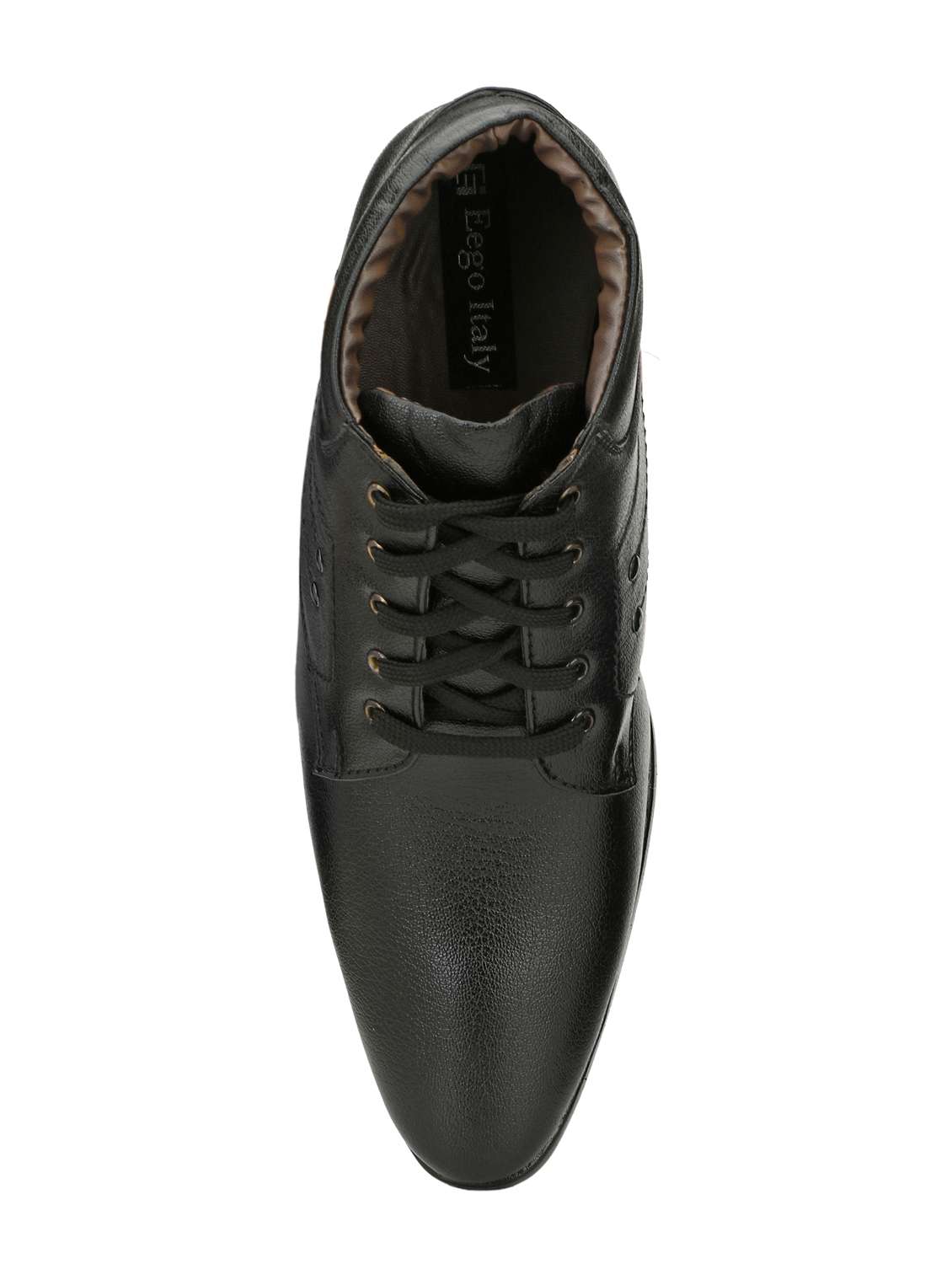 black leatherette lace-up derby - 15260965 -  Standard Image - 3