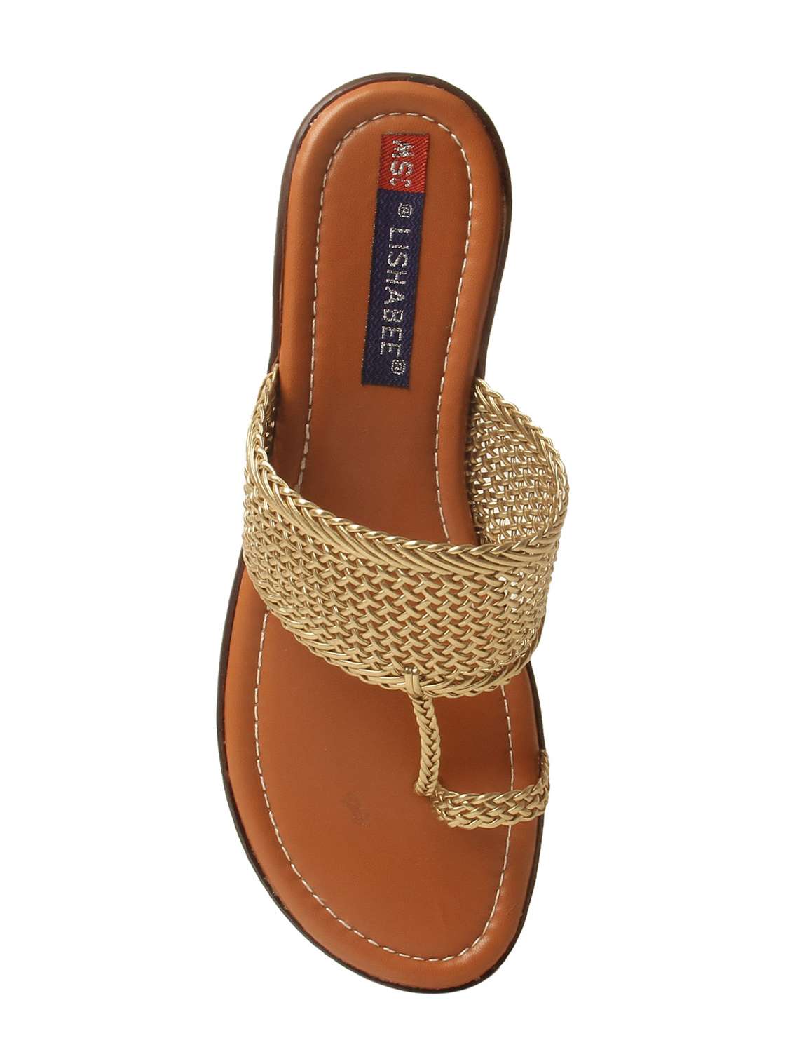 Buy online Gold Toe Separator Sandal from flats for Women by Msc for