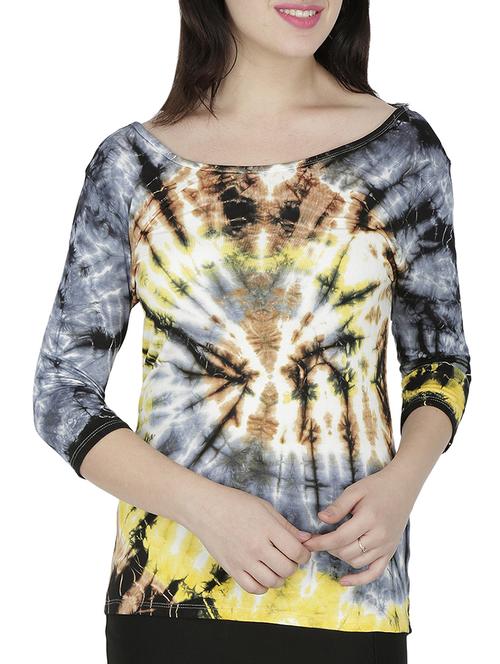 tie and dye boat neck top - 15263432 -  Standard Image - 0
