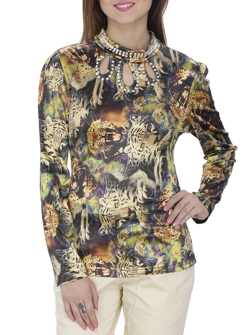 animal print embellished top - 15263448 -  Zoom Image - 0