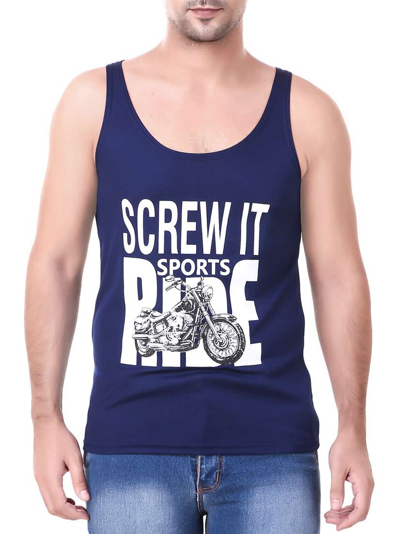navy blue printed vest - 15263823 -  Zoom Image - 0