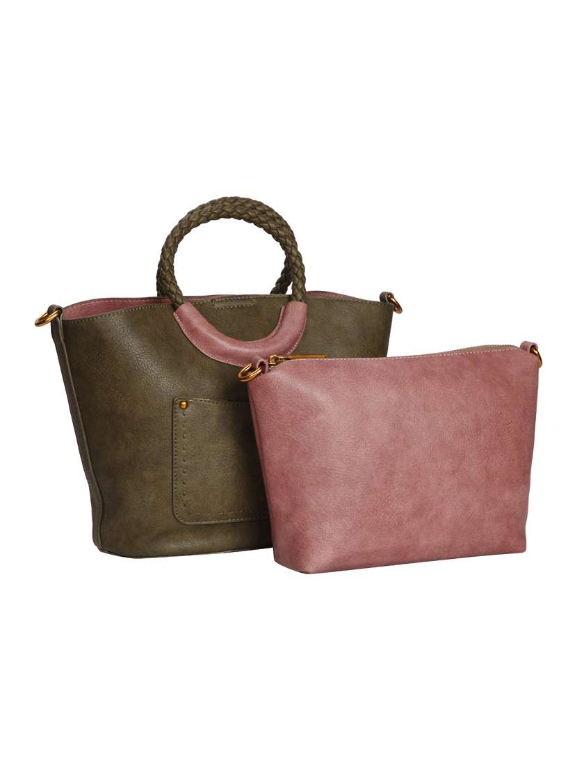 green leatherette (pu) handbag