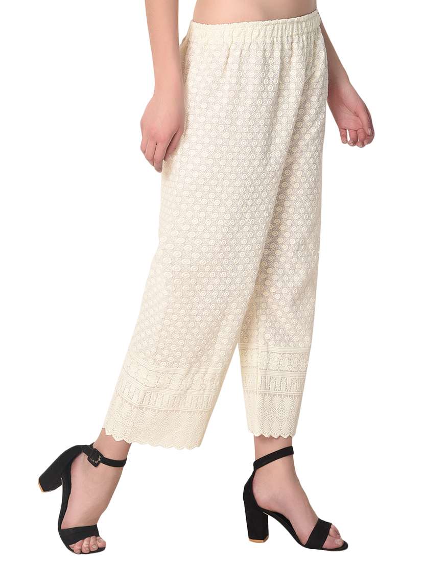 yellow cotton combo palazzo - 15265274 - Standard Image - 3