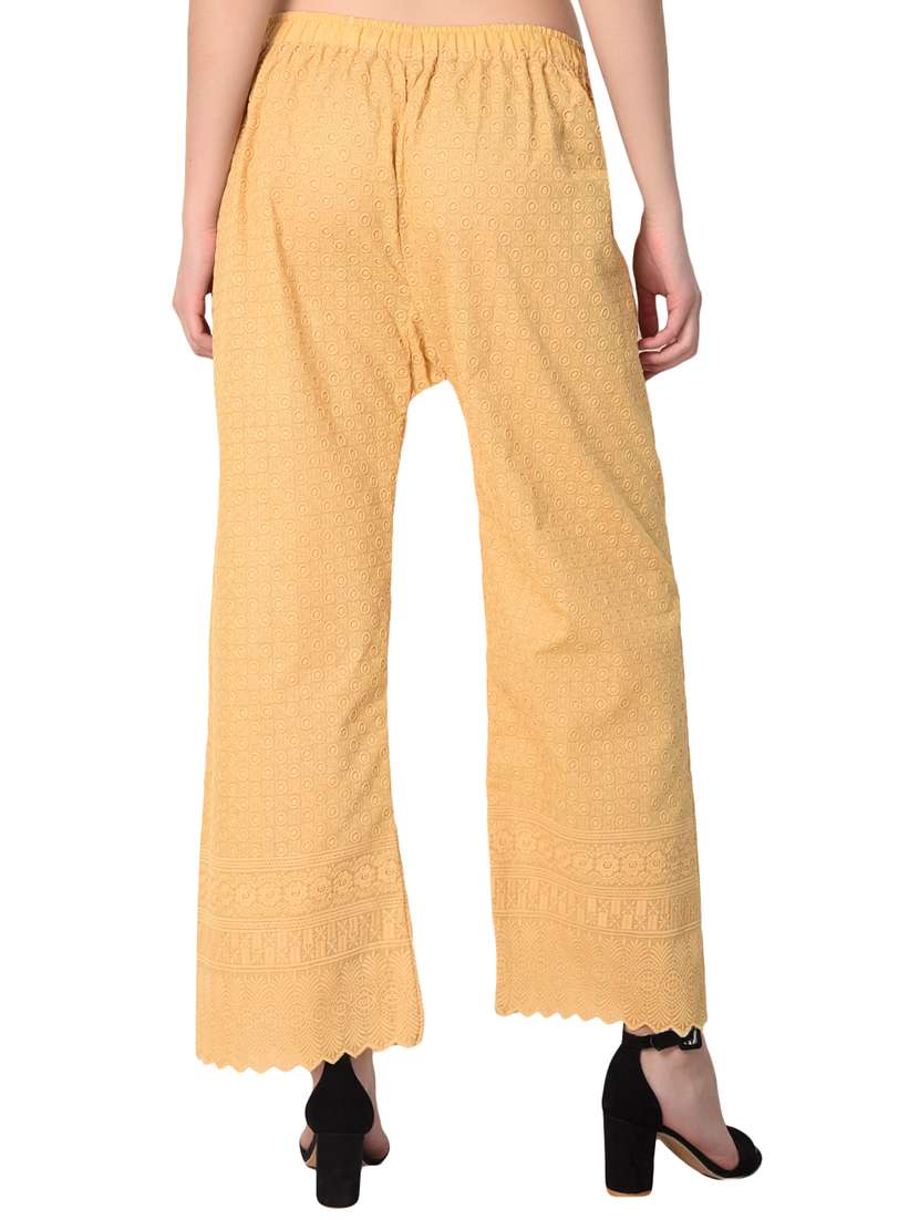 yellow cotton combo palazzo - 15265274 - Standard Image - 8