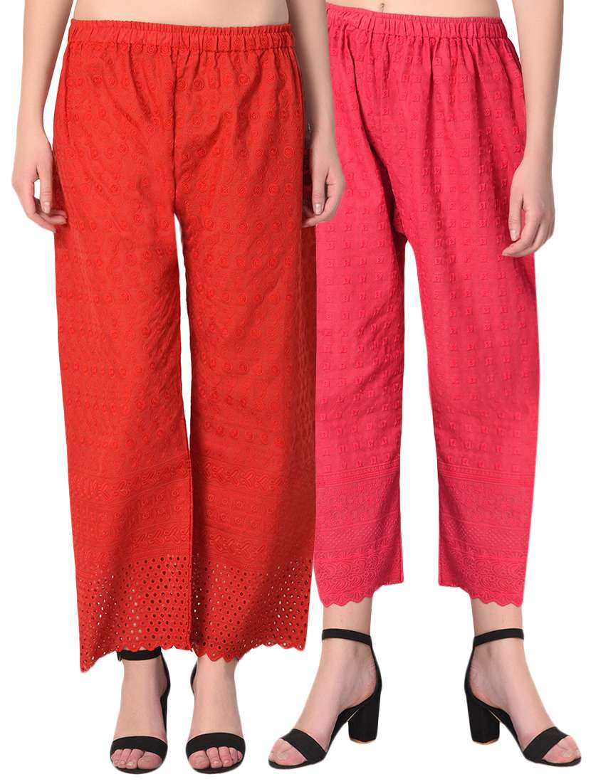 orange cotton combo palazzo - 15265279 - Zoom Image - 0