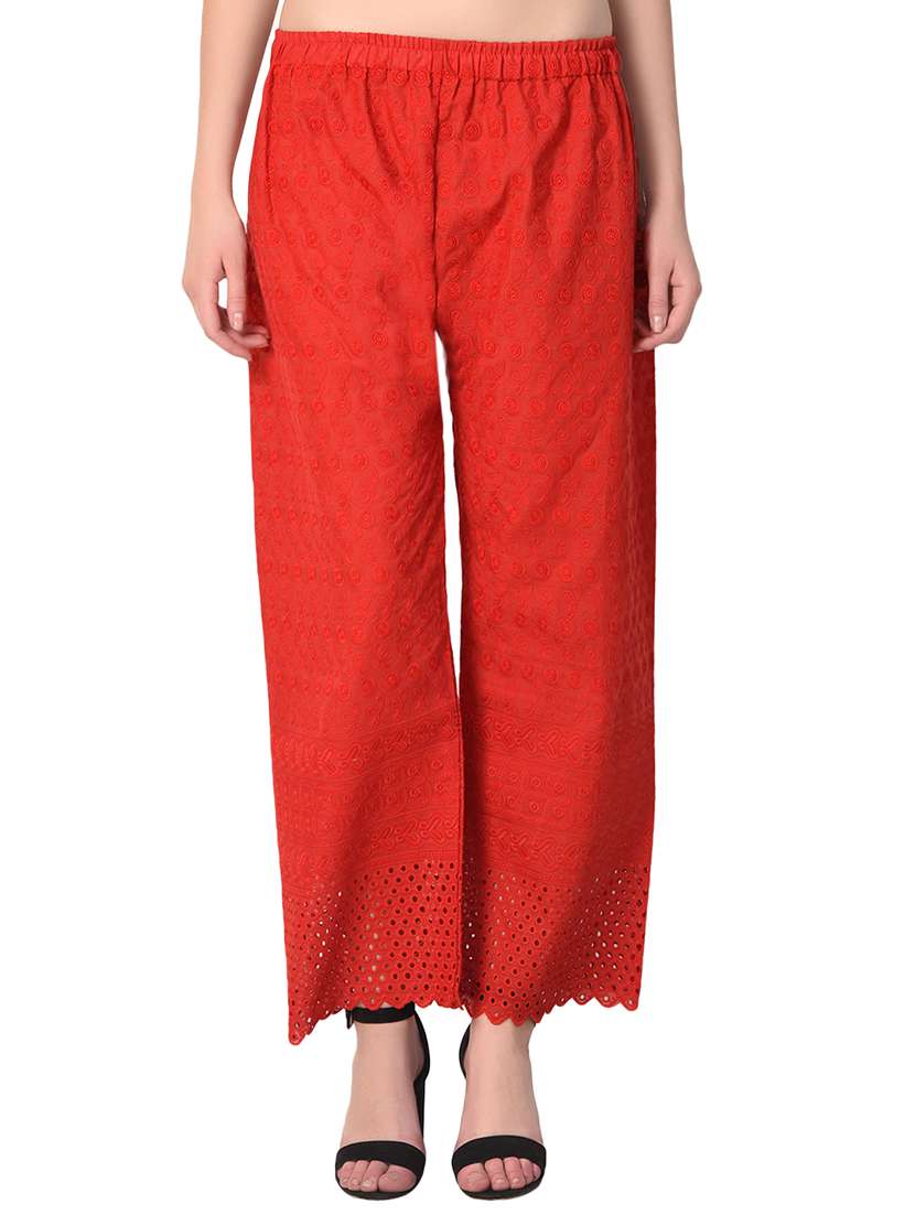 orange cotton combo palazzo - 15265279 - Standard Image - 5