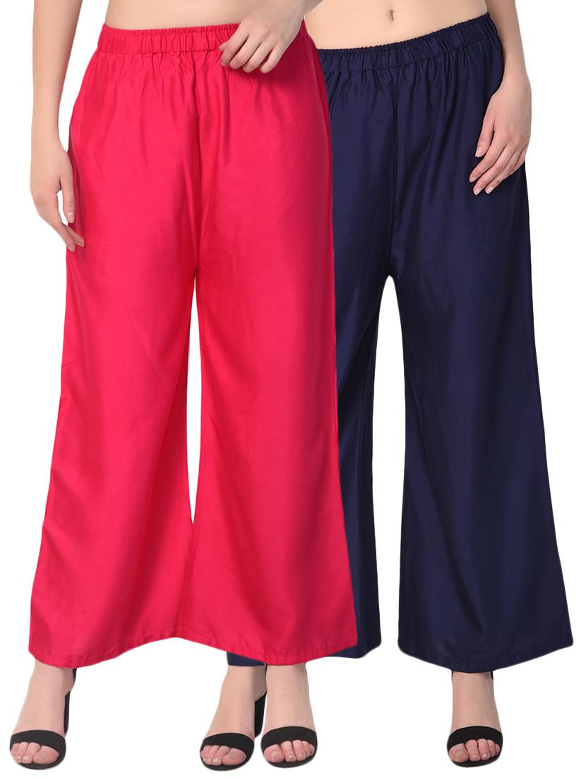 set of 2 multicolored solid palazzos - 15265280 - Zoom Image - 0