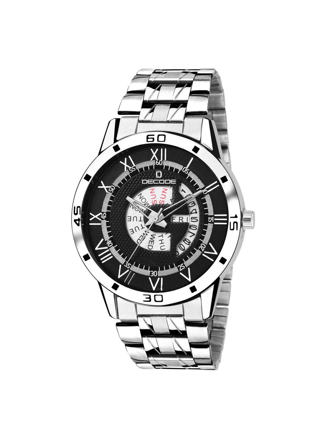 Buy online Decode Stainless Steel Day And Date Black Dial Dc6088