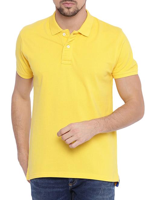 yellow solid polo t-shirt - 15266264 - Standard Image - 0