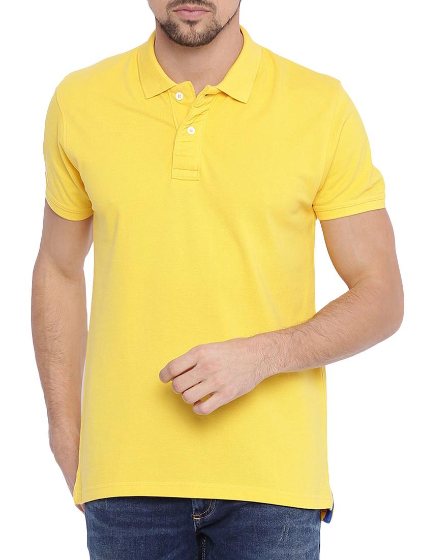 yellow solid polo t-shirt - 15266264 - Zoom Image - 0