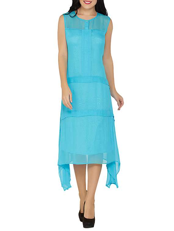 handkerchief hem layered dress