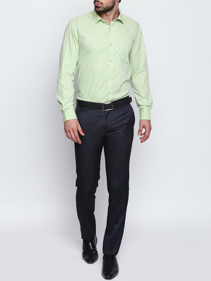 blue polyester blend flat front formal trouser - 15266709 - Standard Image - 3