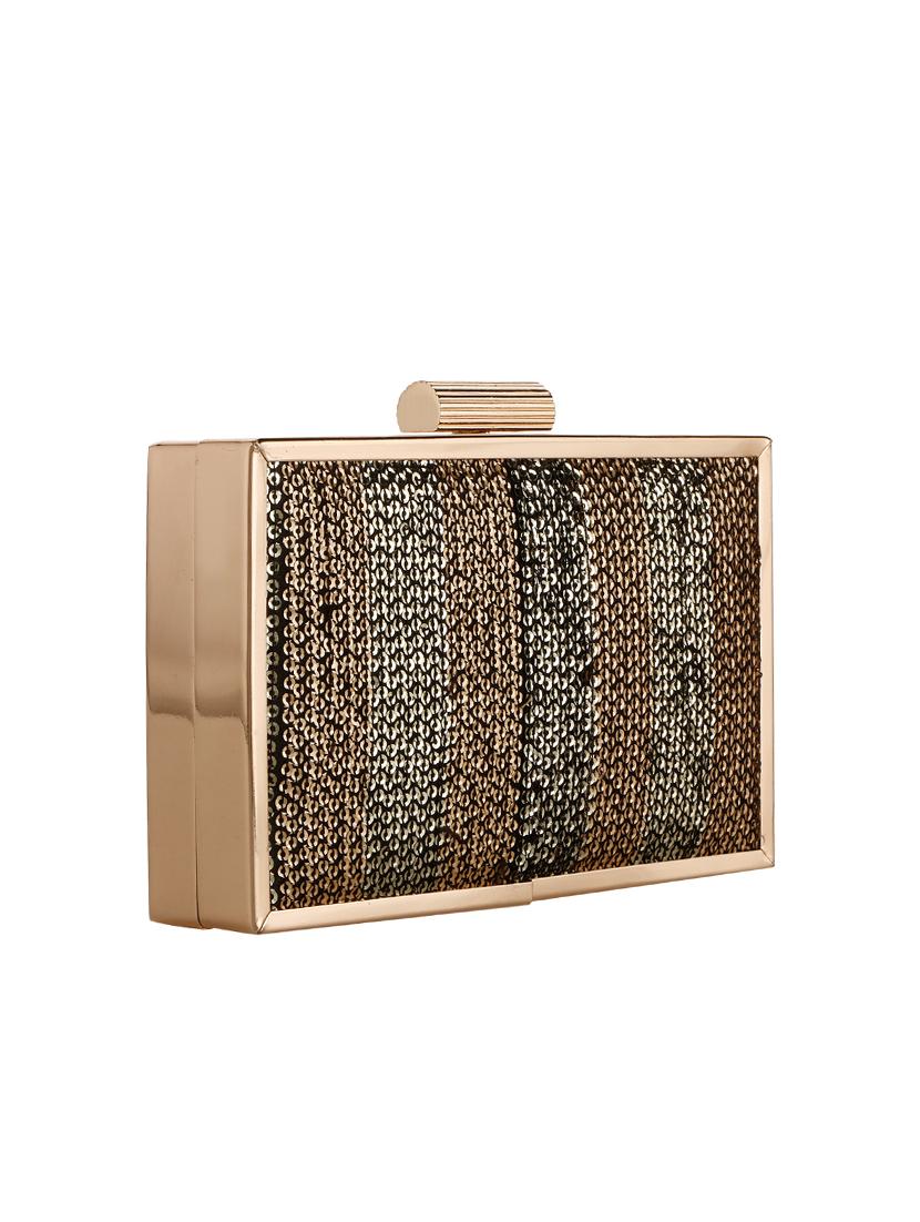 multi colored silk structured clutch - 15267930 - Standard Image - 3