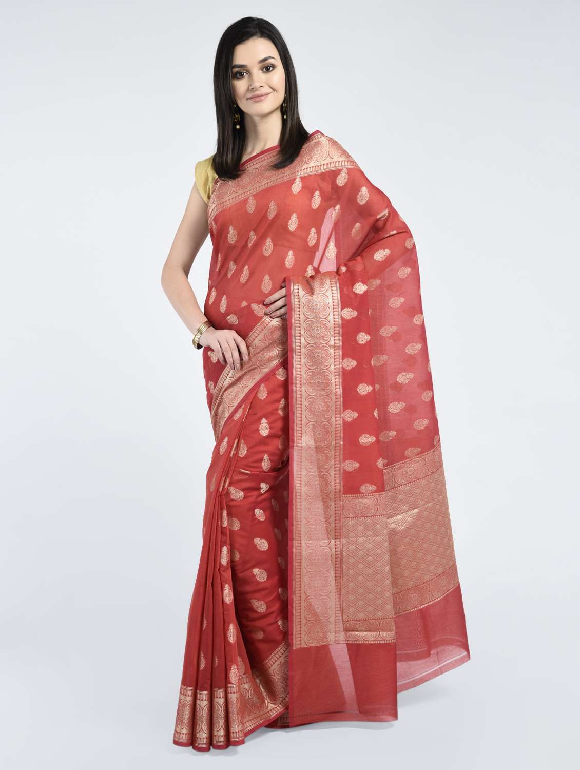 zari motif banarasi saree