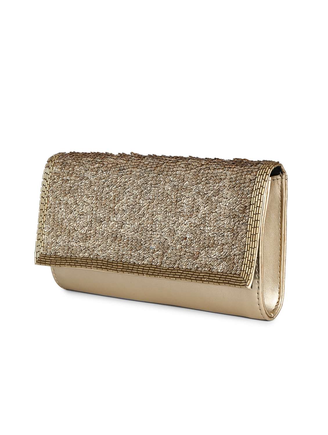 gold leatherette (pu) regular clutch - 15270235 -  Standard Image - 3