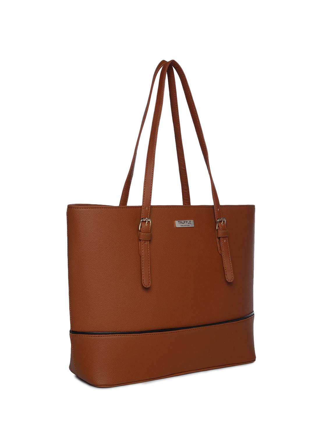 tan leatherette (pu) handbag - 15272178 - Standard Image - 3