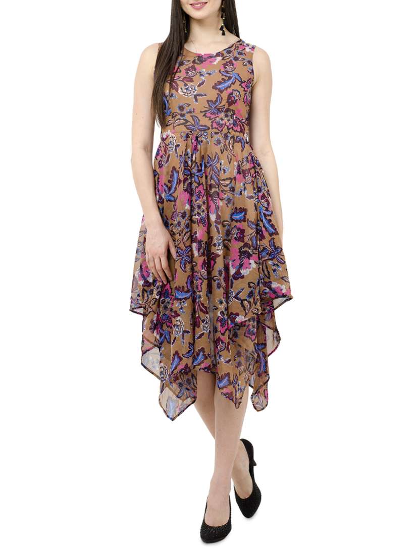 zara asymmetric voluminous dress Buy Beige Kalamkari Printed Cotton Silk Asymmetrical Dress Online @  Tjori.Com. Easy Return – TJORI main image 1