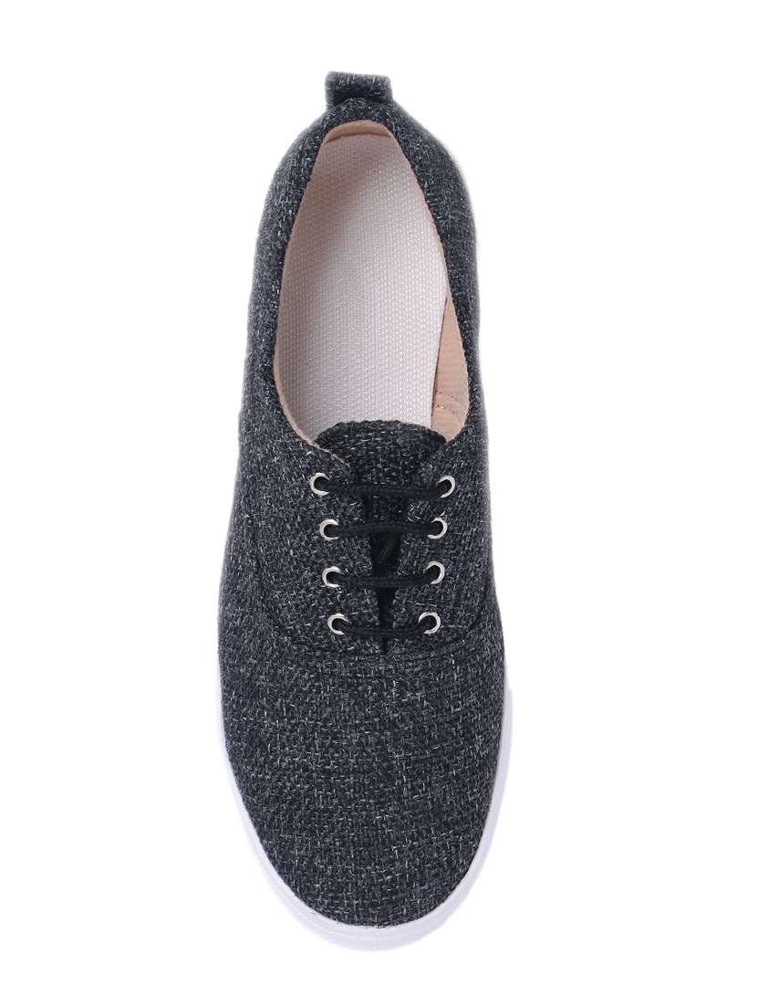 Buy online Black Jute Laceup Casual Shoes from footwear for Women