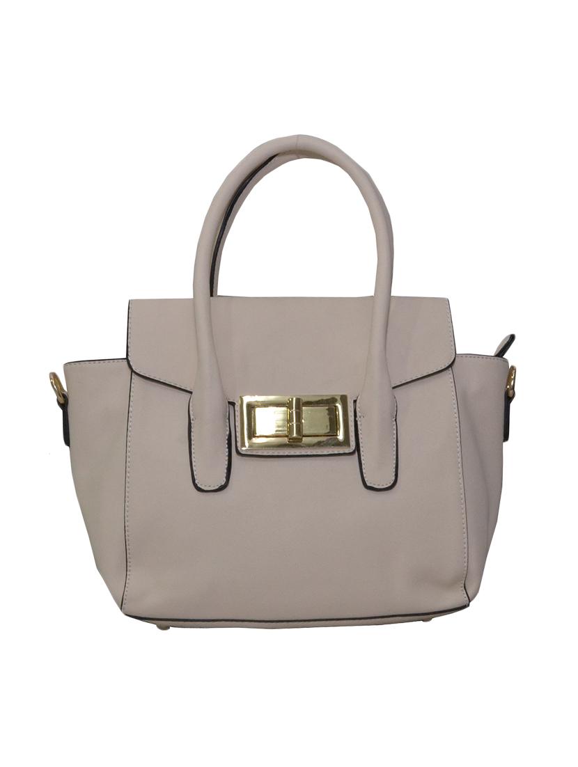 beige leatherette (pu) regular handbag - 15277519 - Zoom Image - 0
