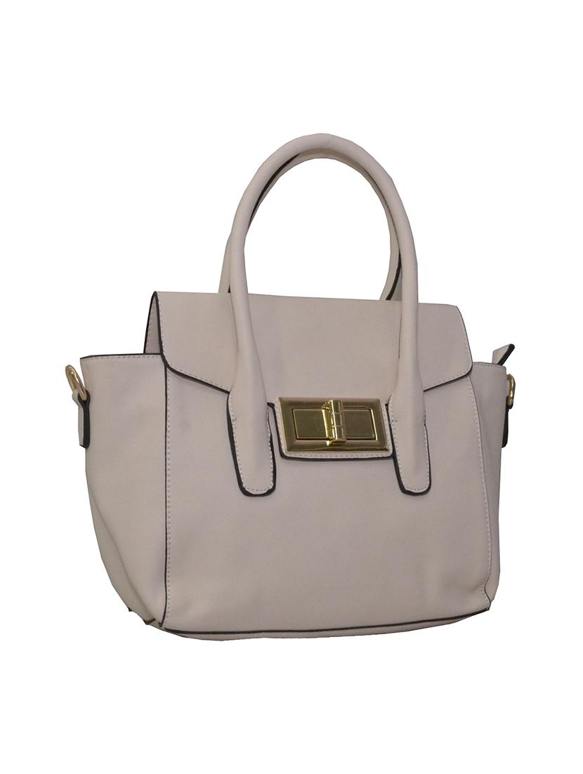 beige leatherette (pu) regular handbag - 15277519 - Standard Image - 3