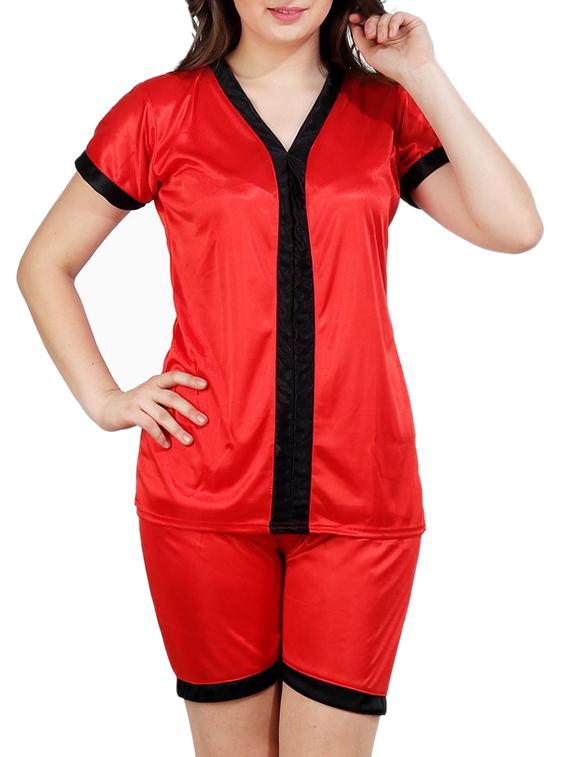 solid nightwear shorts set - 15283469 - Zoom Image - 0