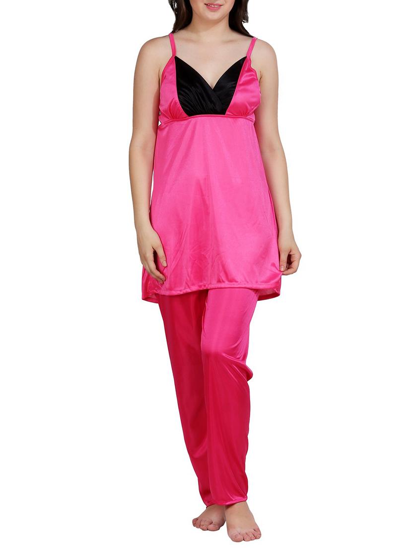 solid nightwear pajama set - 15283472 - Zoom Image - 0