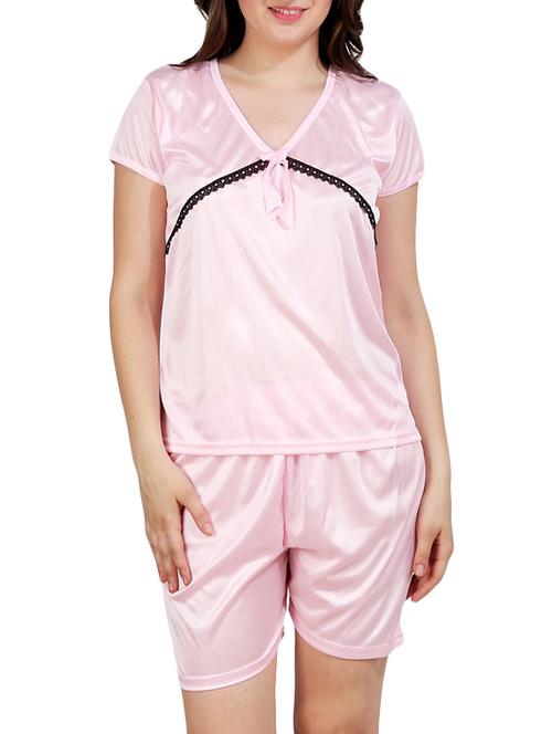 solid nightwear shorts set - 15283474 - Standard Image - 0