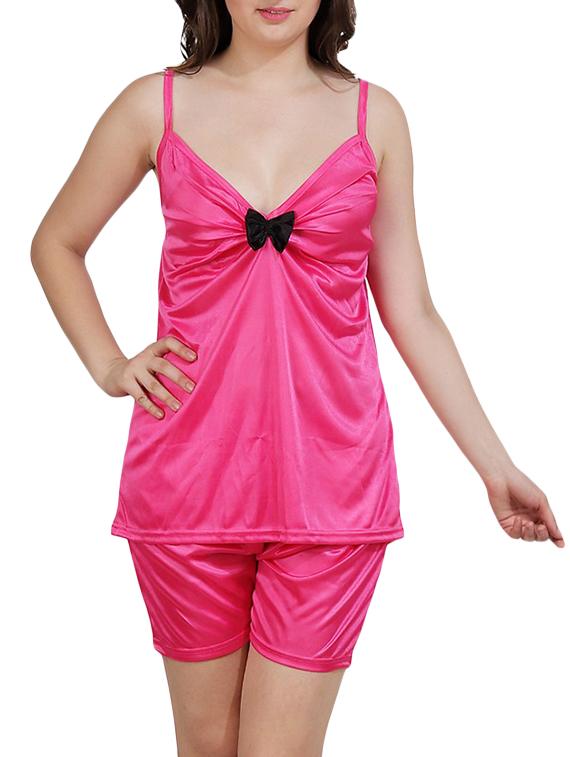 solid nightwear shorts set - 15283496 -  Zoom Image - 0