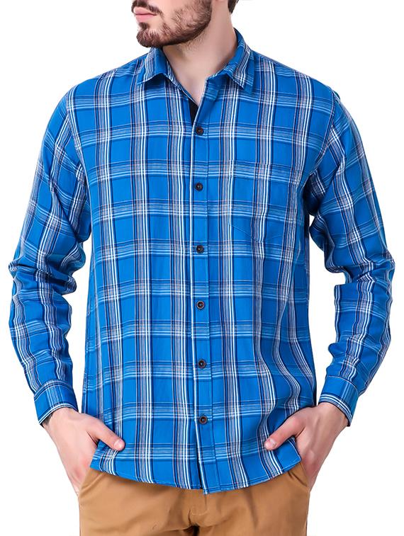 blue cotton casual shirt - 15286646 - Zoom Image - 0