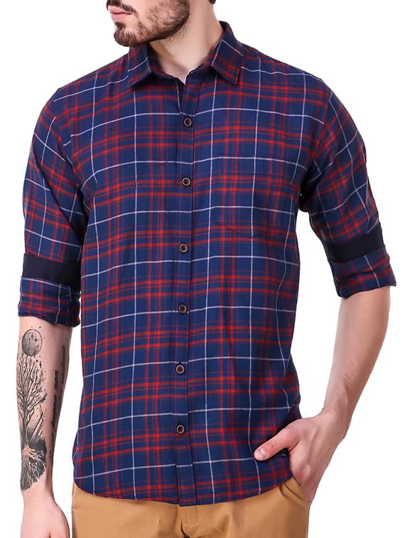 blue cotton casual shirt - 15286650 -  Zoom Image - 0