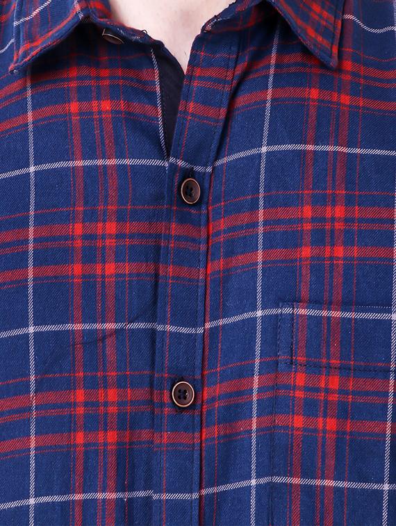 blue cotton casual shirt - 15286650 - Standard Image - 3