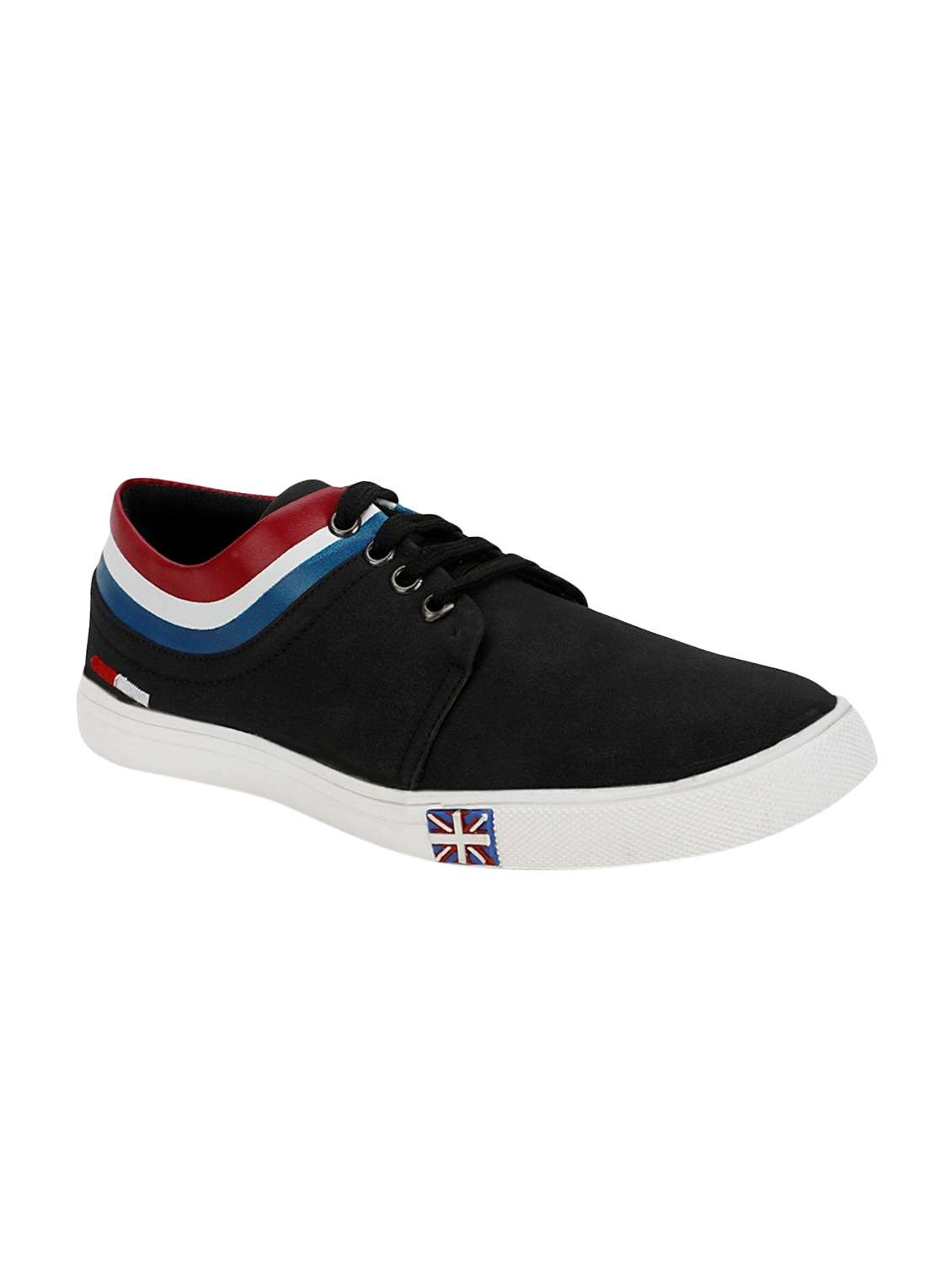 black leatherette lace up sneaker - 15287262 -  Zoom Image - 0