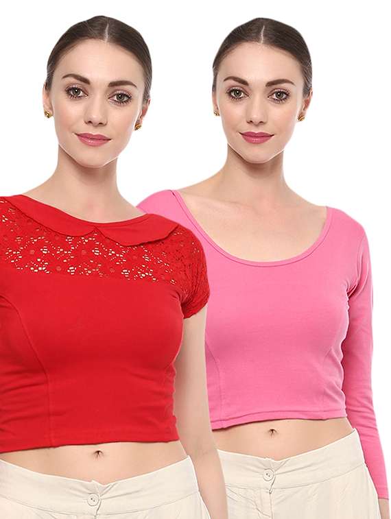 multi colored cotton combos blouse