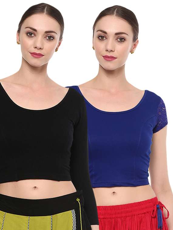 multi colored cotton lycra blouse