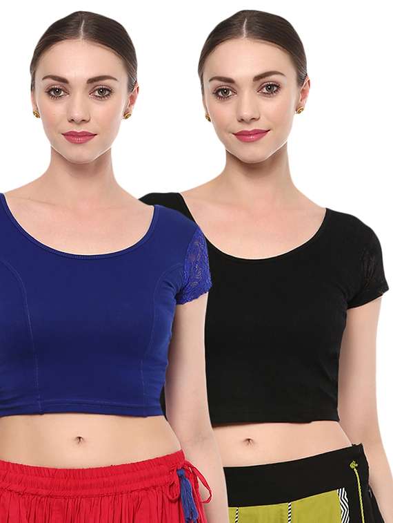 multi colored cotton lycra combos blouse