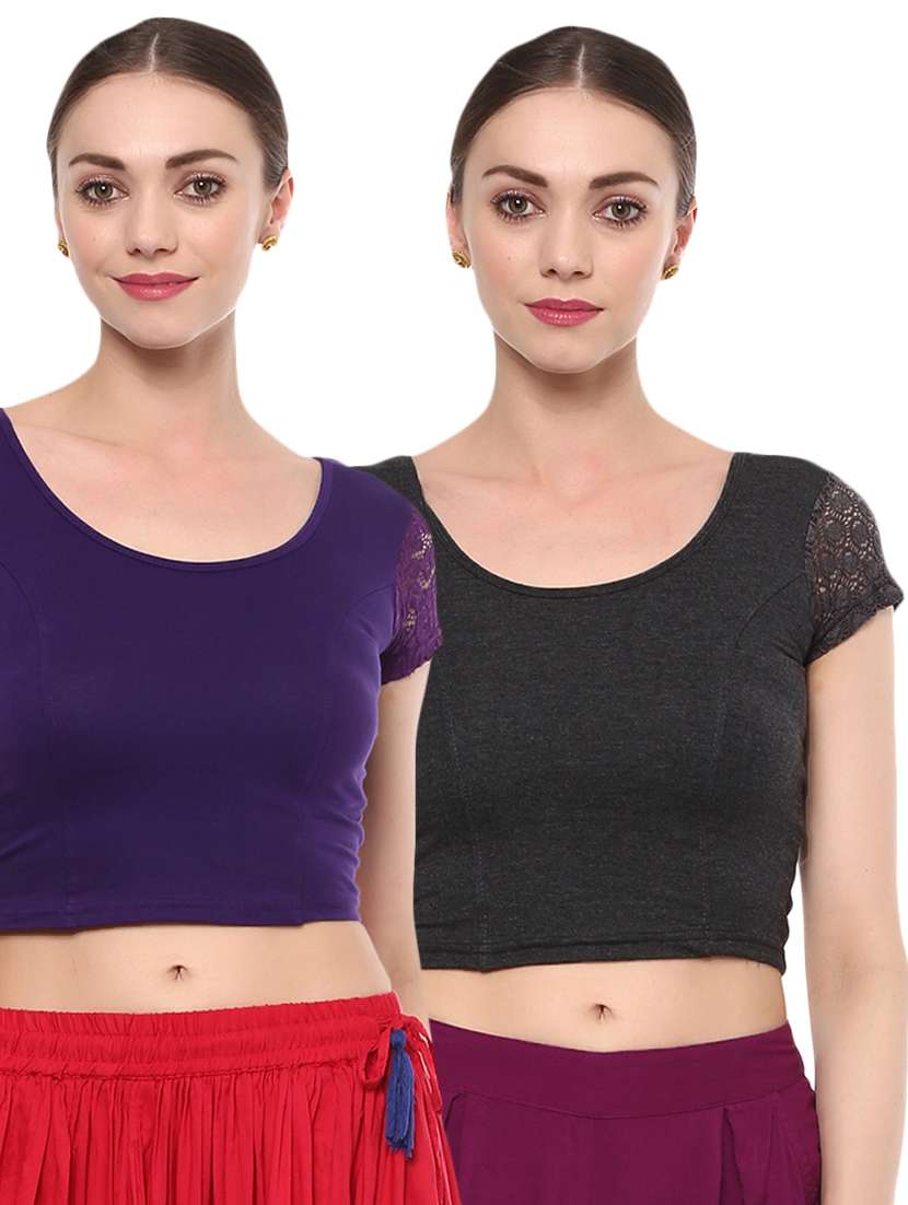 multi colored cotton lycra blouse